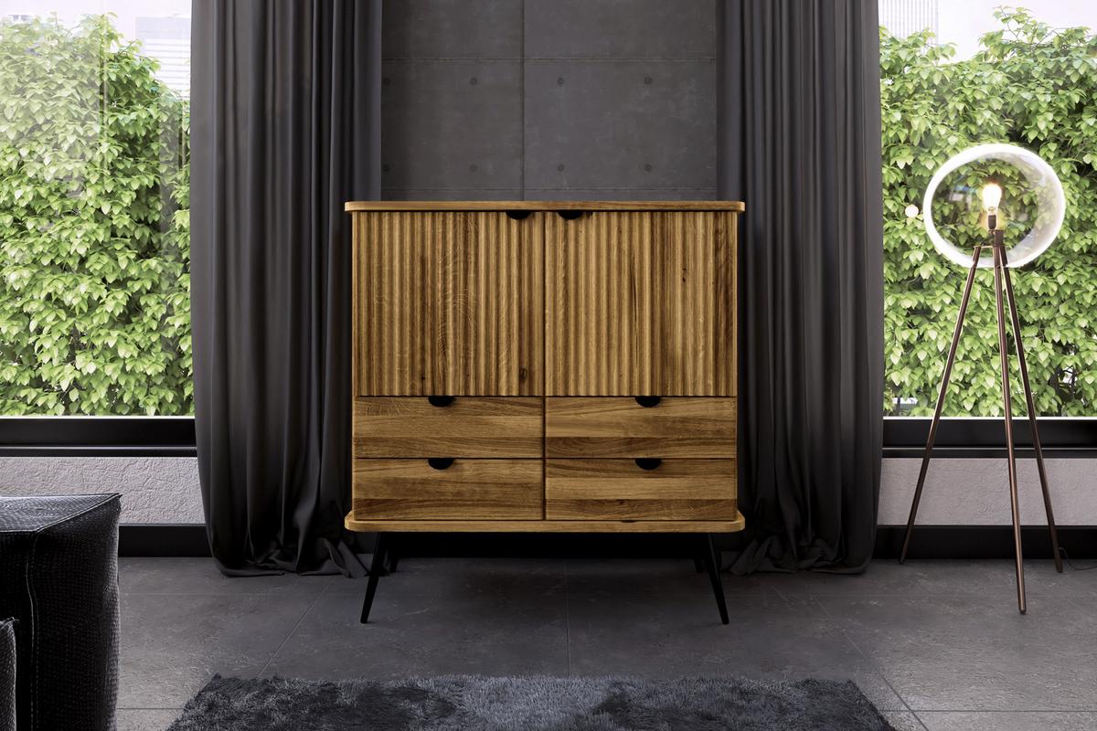 KOMMODE LINA Wildeiche - Wildeiche, Holz (97/102/46cm) - byoak