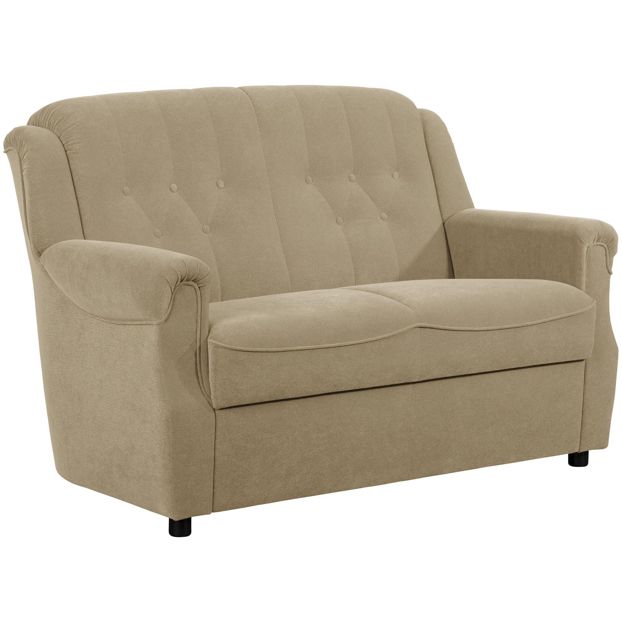 SOFA 2-Sitzer Kaylyn Flockstoff sand - Sandfarben, Kunststoff (133/89/83cm) - 58aufmkessel