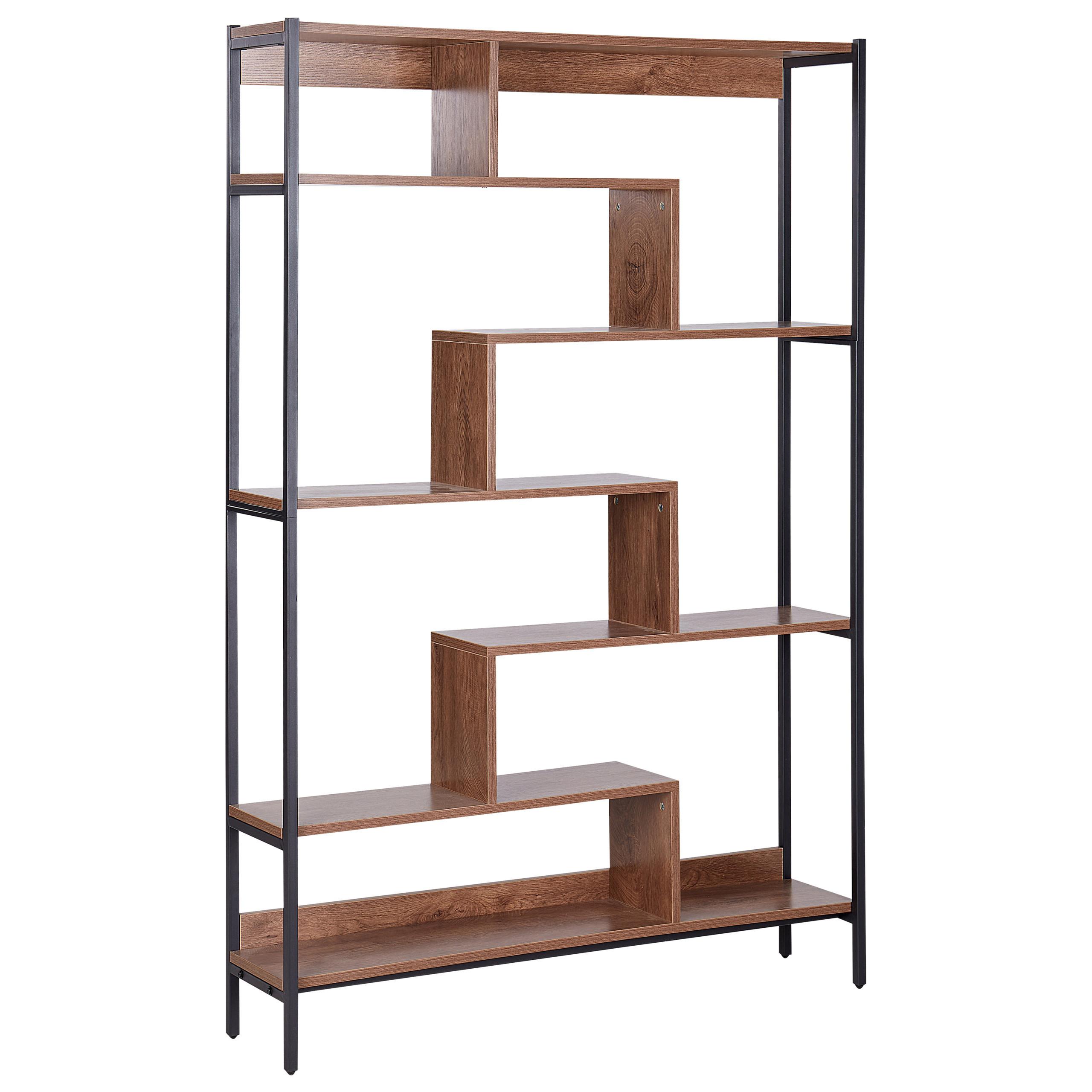 REGAL mit 6 Ebenen 180 cm Braun Daven - Braun, Holzwerkstoff (120/180/27cm) - Beliani