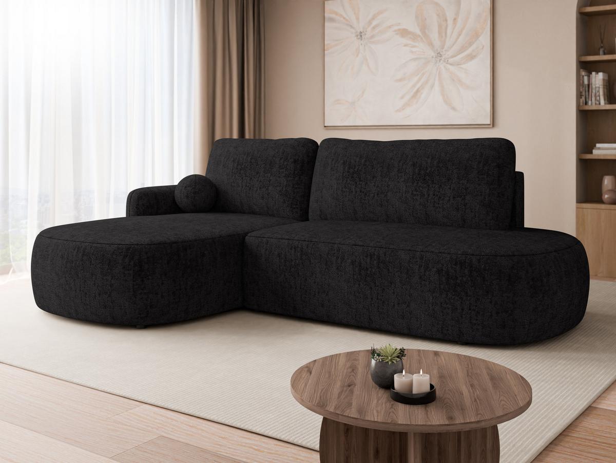 ECKSOFA Loridu O Premium, Seite: Links - Schwarz, Holz/Kunststoff (274/174cm) - MIRJAN24