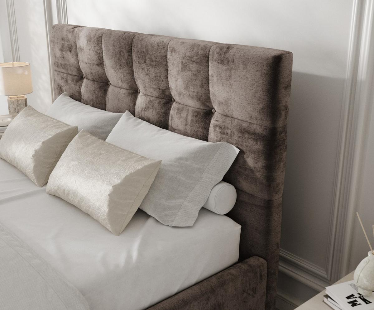POLSTERBETT Cora 180/200 cm Braun im Lotta Stoff - Naturfarben/Braun, Holz/Holzwerkstoff (180/200cm) - AltaBeds
