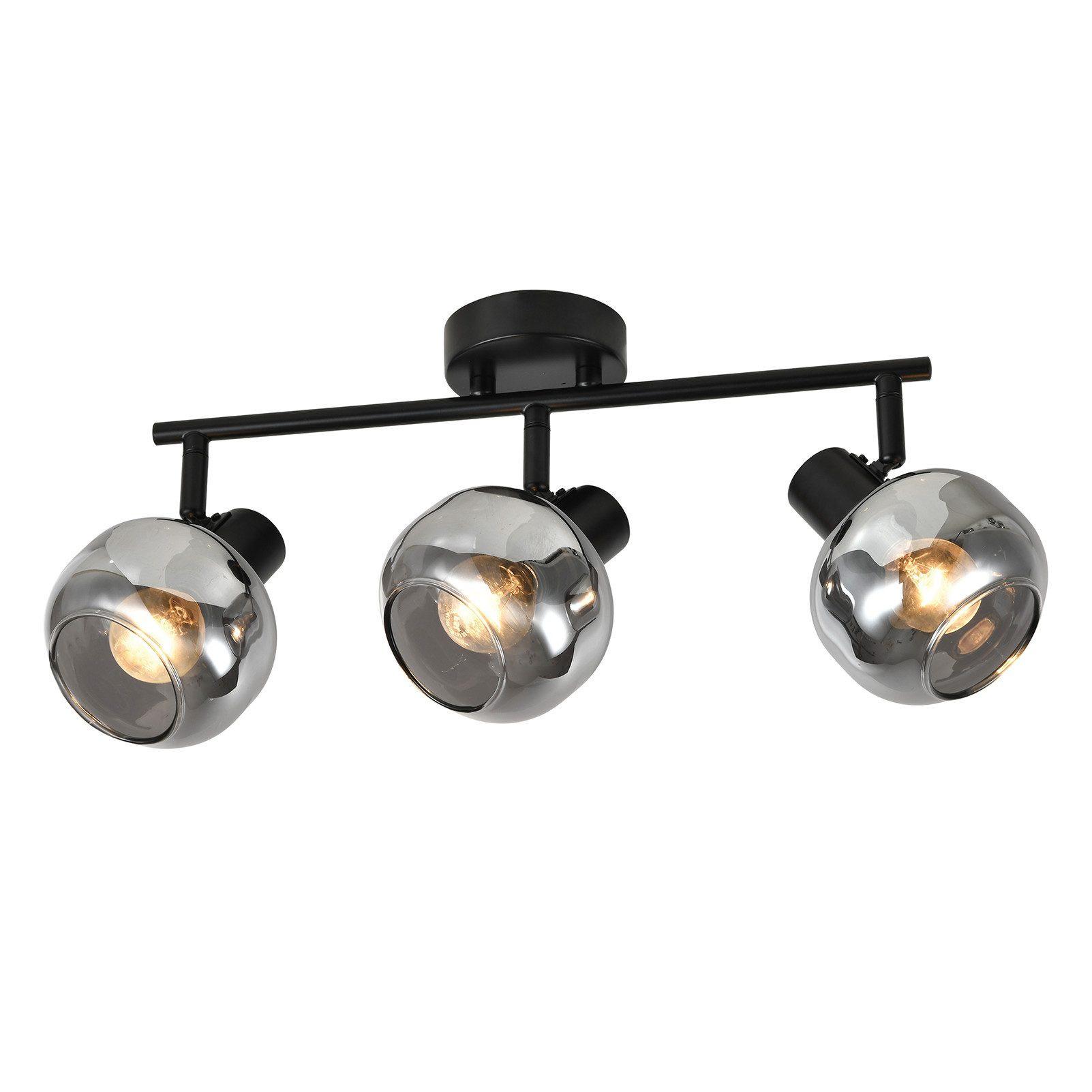 DECKENSTRAHLER Cottbus 3-flammig 38.5/11/19.5 cm - Schwarz, Metall (38.5/11/19.5cm) - Nettlife