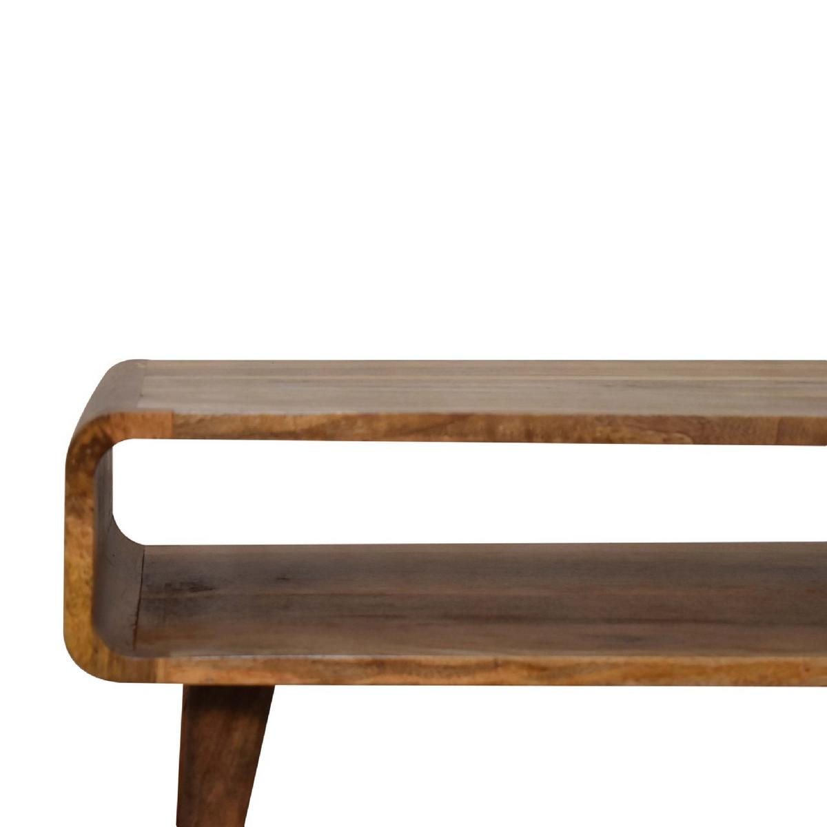 MEDIENMÖBEL TV-Ständer, Offener Stauraum, Nordische Beine - Messingfarben/Braun, Holz/Metall (65/35/45cm) - Artisan Furniture
