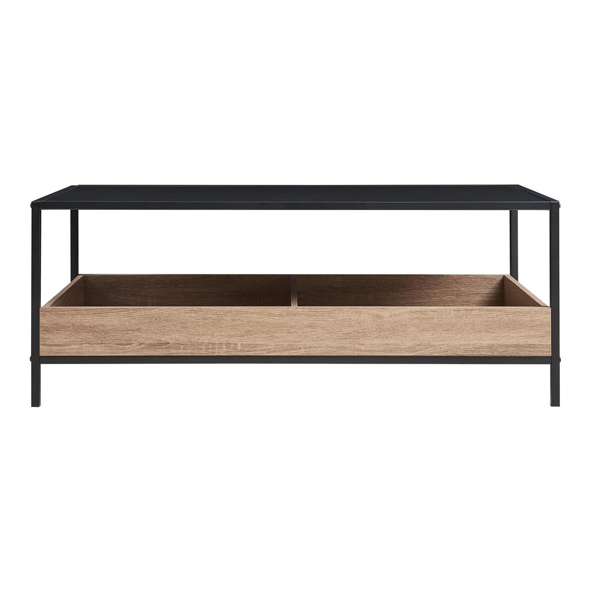 COUCHTISCH Belana 100/48/39 cm - Eichefarben/Schwarz, Holzwerkstoff/Metall (48/100/38.5cm) - [en.casa]