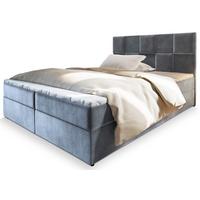 BOXBETT PRATA 140x200 cm mit Matratze und Topper - Hellgrau - Hellgrau, Holz (140/200cm) - MASSENO