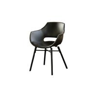 STUHL ZAJA Schwarz Kunstleder - Schwarz, Leder (57/82/59cm) - KAWOLA