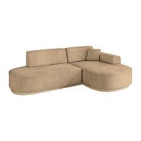 ECKSOFA Ottomane Rechts MARI-L1-v1 - 243x171x83 cm Taupe Velours - Taupe, Holzwerkstoff/Textil (171/243cm) - ALTDECOR