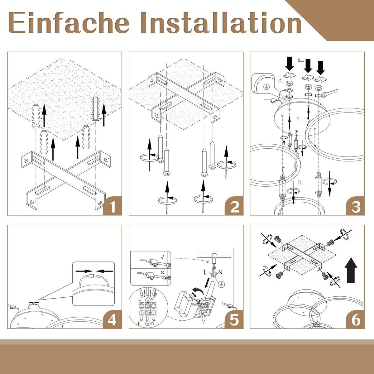 LED-DECKENLEUCHTE Macchia 58/82/24cm - Goldfarben, Metall (82/58/24cm) - Nettlife