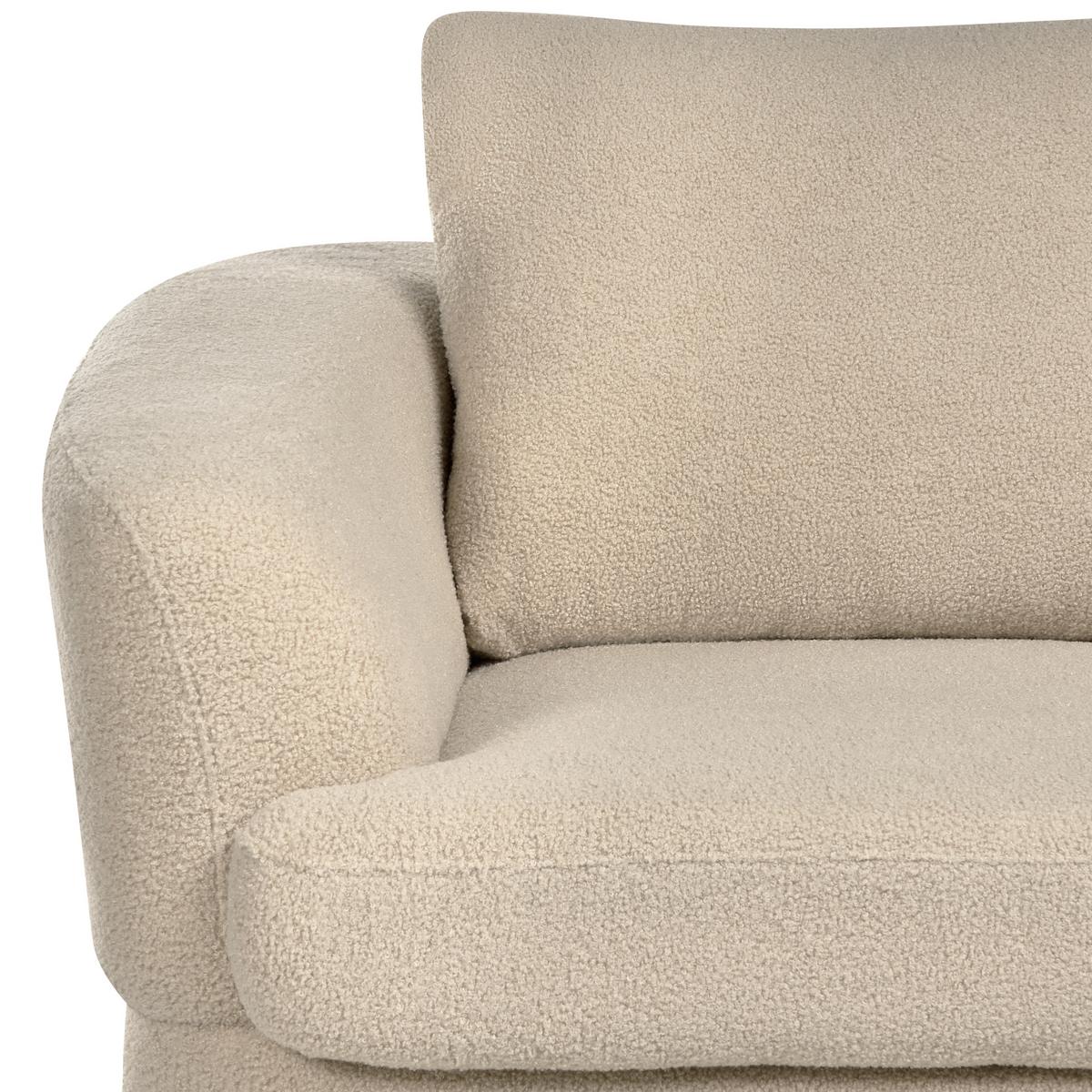 2-SITZER-SOFA Bouclé Hellbeige Kjaer - Beige, Textil (155/100/100cm) - Beliani