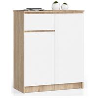 KOMMODE Eiche Sonoma, Weiß 99/80/40 - Weiß, Holzwerkstoff (80/99/40cm) - RAUMHIRSCH FURNITURE