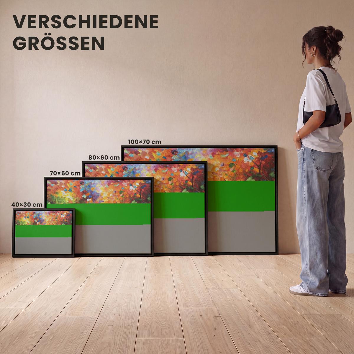 LEINWAND Bilder mit Rahmen - Landschaft - Wald - Farben - Natur - 40x30 - Multicolor, Textil (40/30cm) - MuchoWow