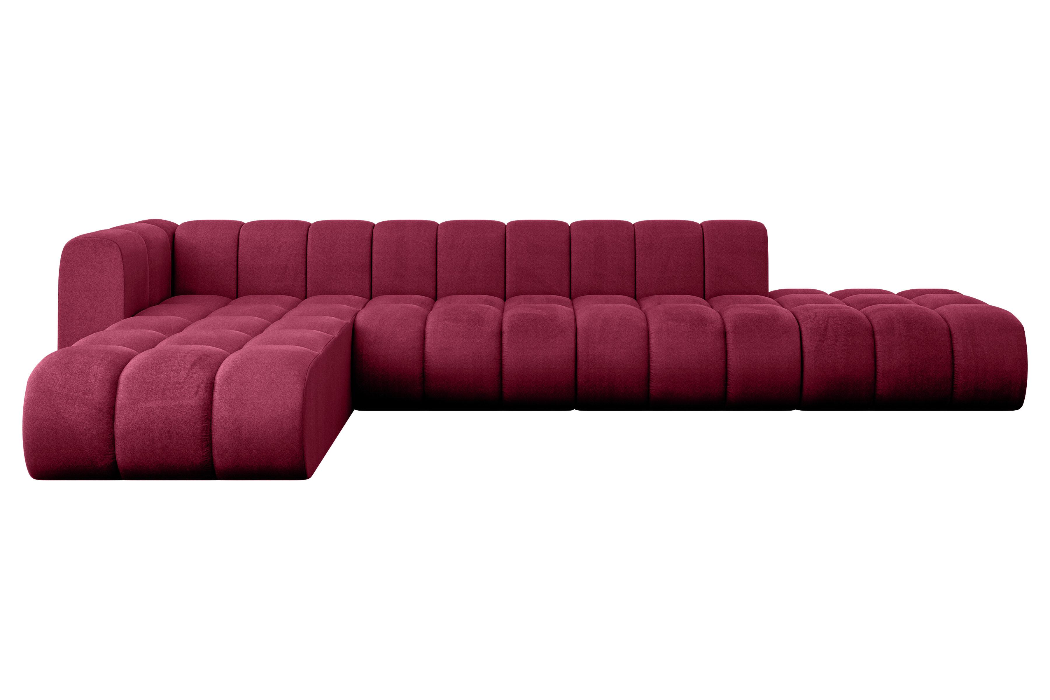 ECKSOFA modulares Sofa Zuvon-L2 - 387x177x70 cm Bordeauxrot - Bordeaux, Holzwerkstoff/Textil (387/177cm) - ALTDECOR