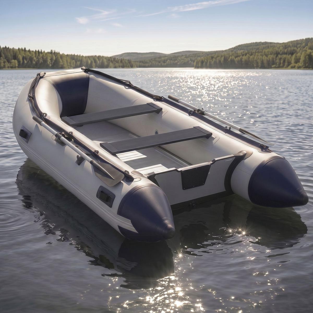 SCHLAUCHBOOT Paddelboot 3,20 m inkl. Tasche & Reparaturset - Grau, Kunststoff (320/155/70cm) - Artsport