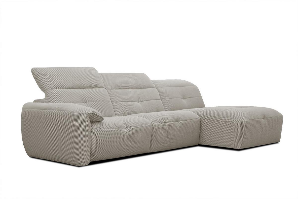 ECKSOFA TRENTO 4-Sitzer mit 1 Relaxfunktion, beige - Beige/Schwarz, Holzwerkstoff/Kunststoff (262/165cm) - Wozimo