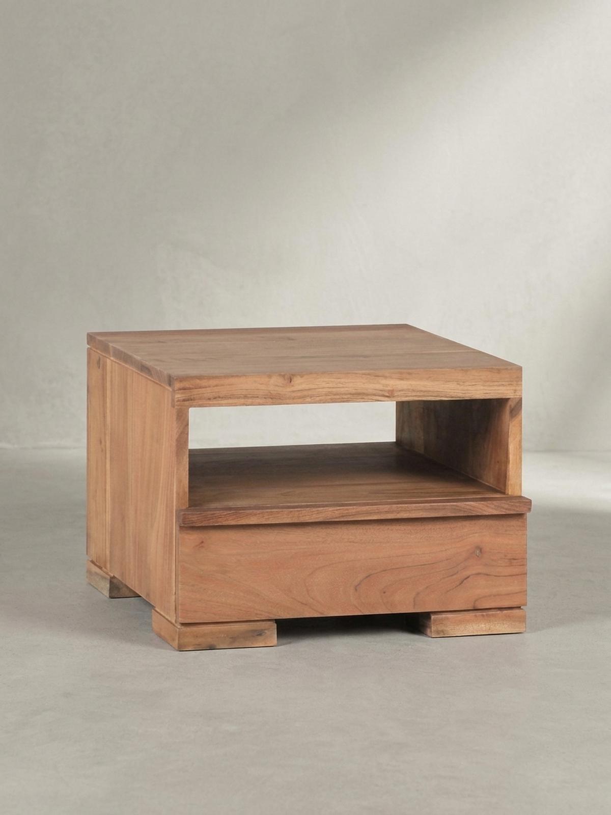 NACHTTISCH Massivholz Schublade Ablage Pflegeleicht NAKO, Beige 40x40x30 cm - Beige, Holz (40/30/40cm) - KADIMA DESIGN