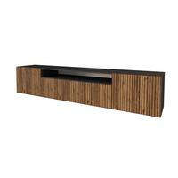 LOWBOARD NOA-2-W 200x40x41 cm - Schwarz / Katania - Eiche Wotan, Holzwerkstoff (200/40/41cm) - ALTDECOR