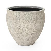 PFLANZKÜBEL in Betonoptik, hellgrau, Ø 42 × H 37 cm - Weiß, Naturmaterialien (39cm)