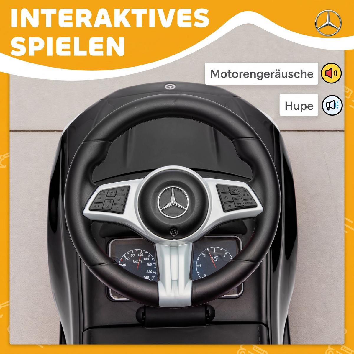 RUTSCHAUTO Kunststoff Stahl Schwarz - Schwarz, Kunststoff (65/28/39cm) - AIYAPLAY