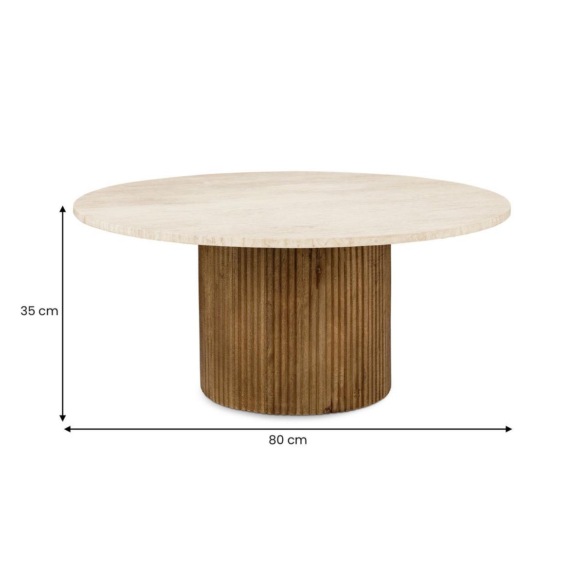 COUCHTISCH NARMADA braun - Braun, Holz/Naturmaterialen (80/80/35cm) - IDIMEX
