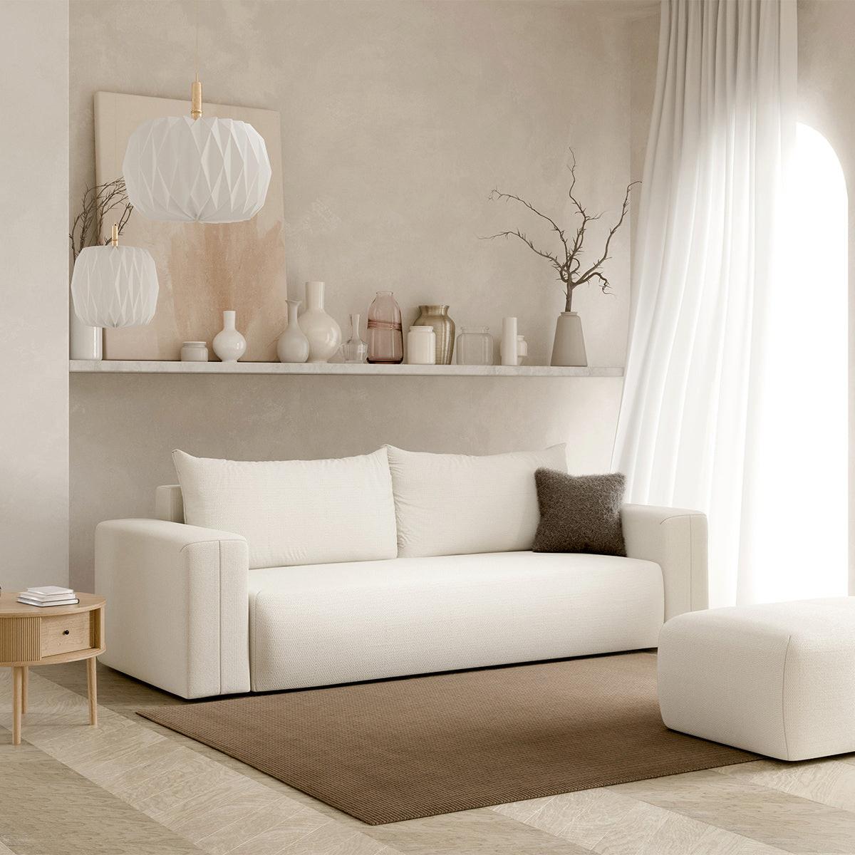 SOFA Bliss 3 Sitzplätze Gebrochenes Weiß - Weiß, Holz (252/72/97cm) - Petits-meubles