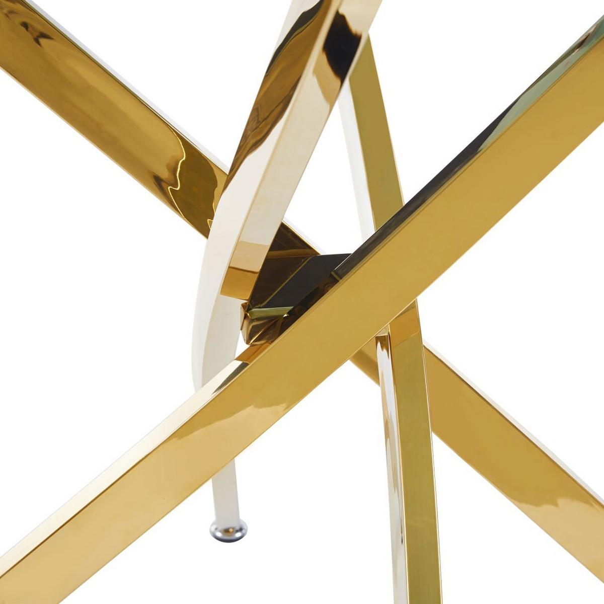 ESSTISCH BELLAGIO mit goldenem Gestell - Goldfarben/Schwarz, Holzwerkstoff (100/100/75cm) - Lookway
