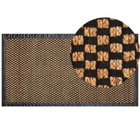 KURZFLOR-TEPPICH Schwarz 80/150 cm Gerce - Beige/Schwarz, Naturmaterialien (80/150cm) - Beliani