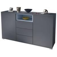 SIDEBOARD Skadu Denim matt - Pastellblau/Anthrazit, Holzwerkstoff (138.5/75.5/35cm) - Vladon