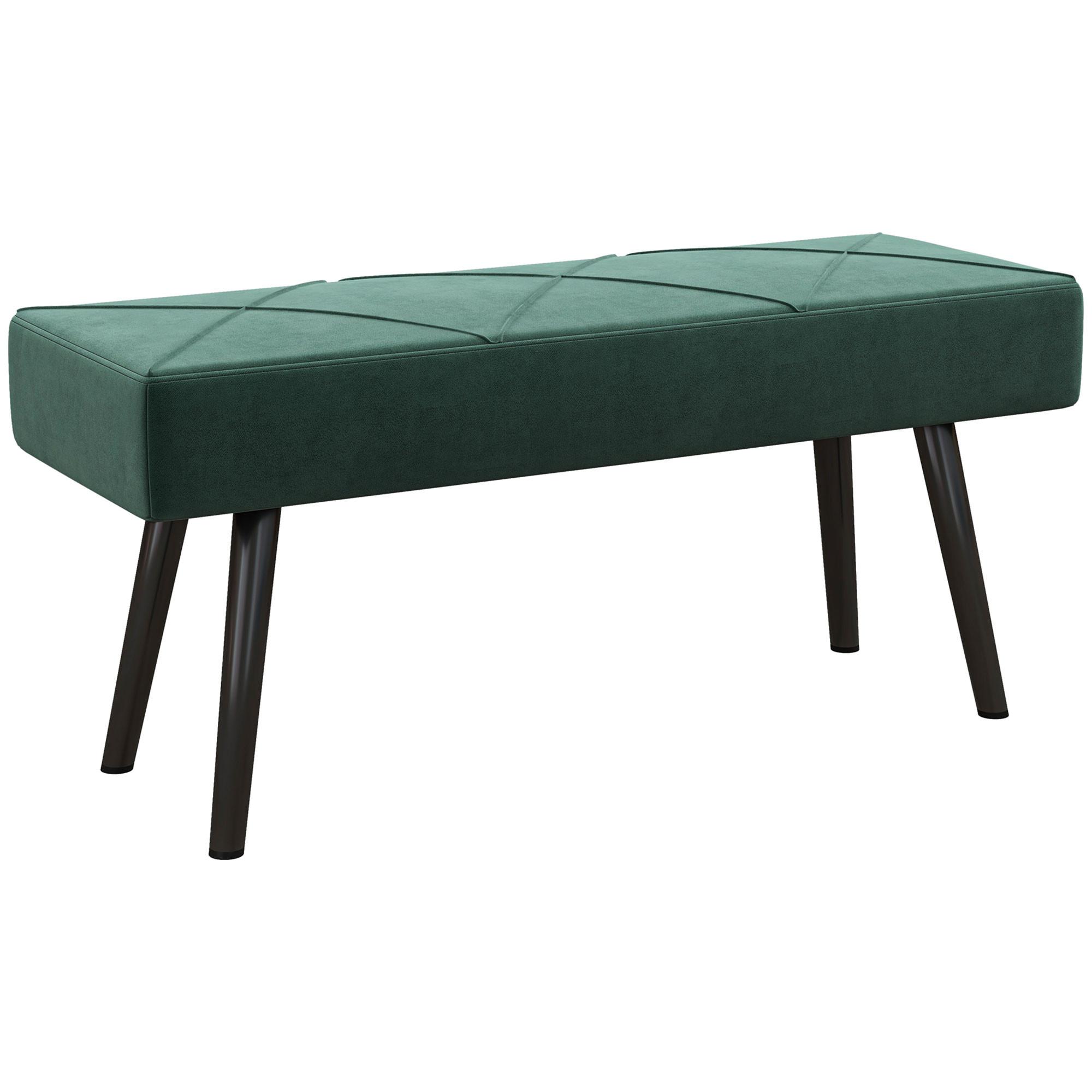 BETTBANK mit X-Muster, bis 120 kg Belastbar, für Schlafzimmer, Grün - Grün, Kunststoff (36/45/100cm) - HOMCOM