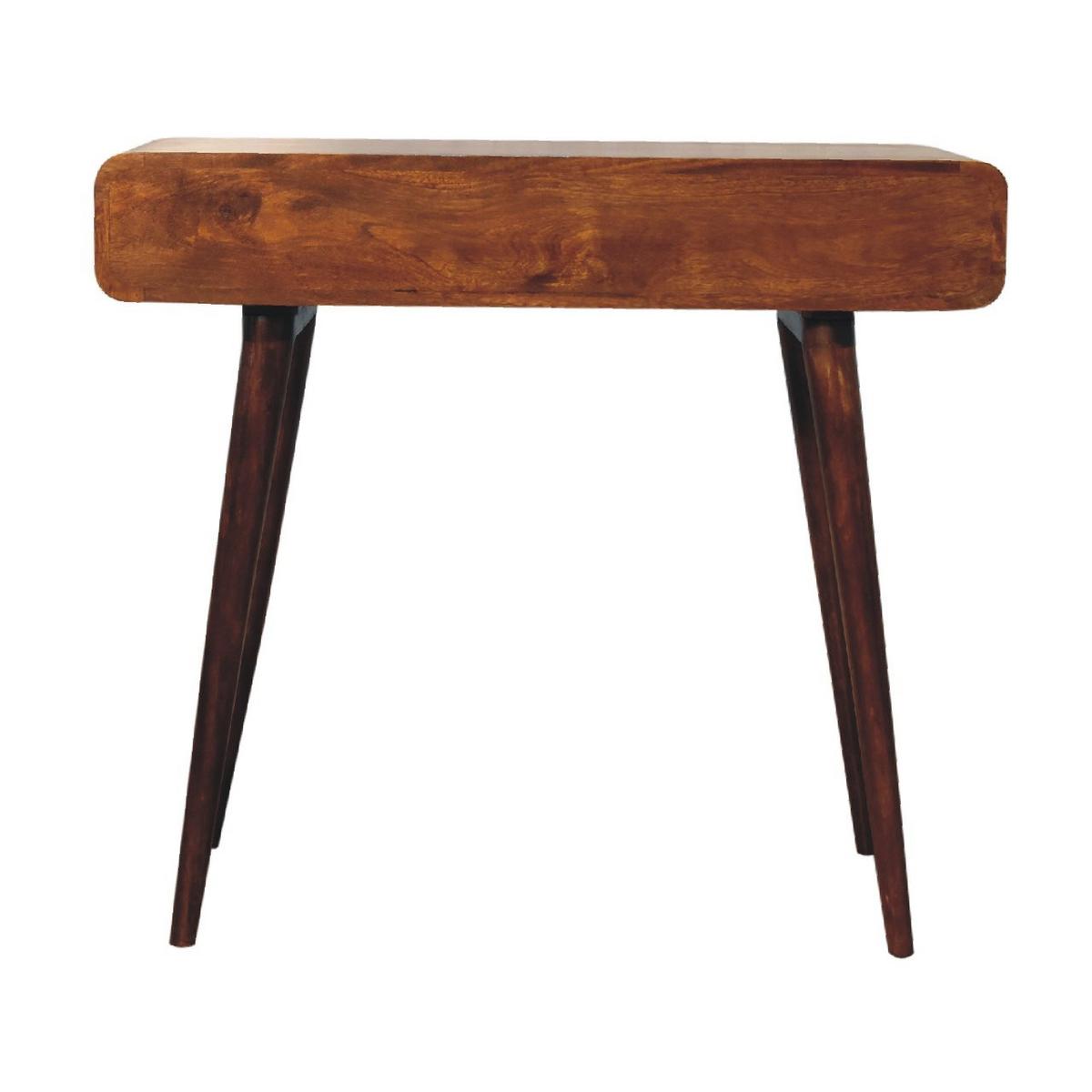 SCHREIBTISCHE aus Massivholz, 1 Schublade, 1 Offenes Fach, Braun - Kastanienfarben/Messingfarben, Holz/Metall (45/90/80cm) - Artisan Furniture