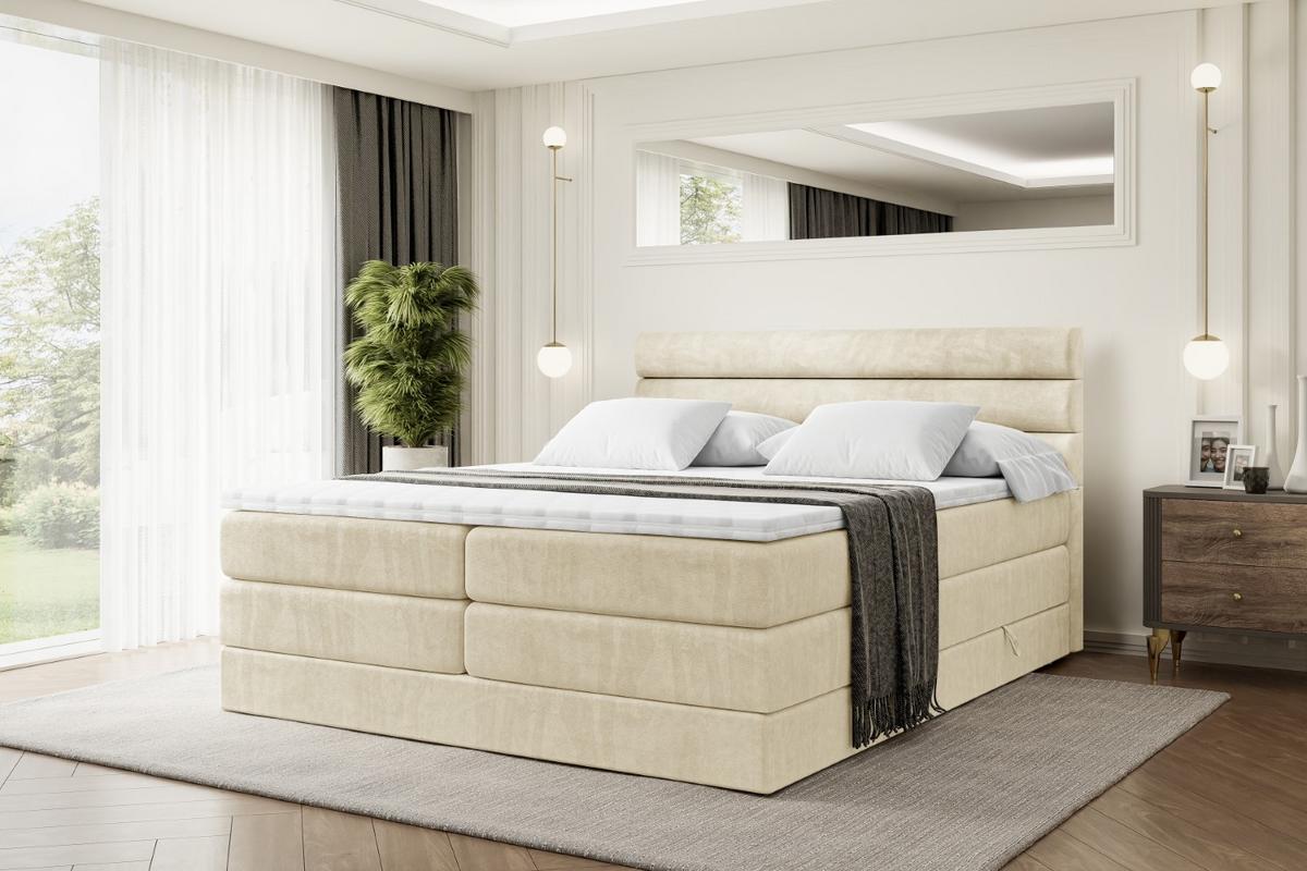 BOXSPRINGBETT CELESTIA KING - 180x200 - H3/H4 - Beige - Beige, Holzwerkstoff (180/200cm) - ALTDECOR