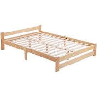 BETT 140x200 cm Natur Futonbett aus Kiefer mit Lattenrost Modern - Beige, Holz - Urban Meuble