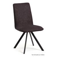 ESSZIMMERSTUHL drehbar (4er-Set) Denny 47x92x60 Schwarz/Espresso - Dunkelbraun/Schwarz, Kunststoff (60/92/47cm) - 58aufmkessel
