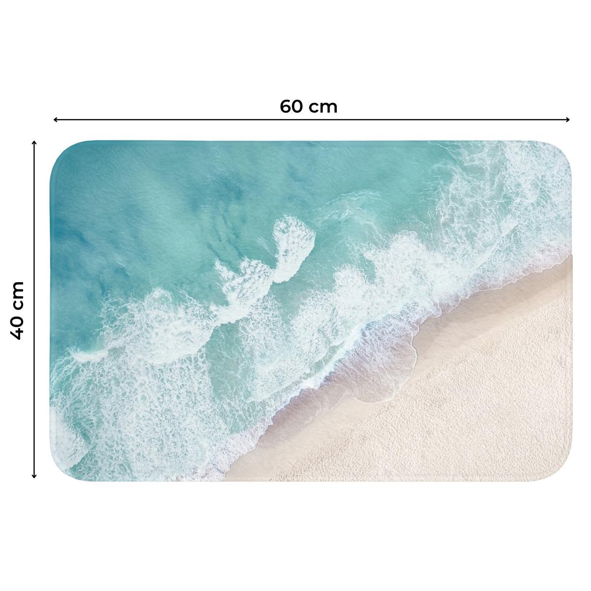 WC-VORLEGER Strand - Meer - Natur - Sommer Toilettenvorleger 60x40 cm - Türkis, Textil (60/1cm) - OnlyWow