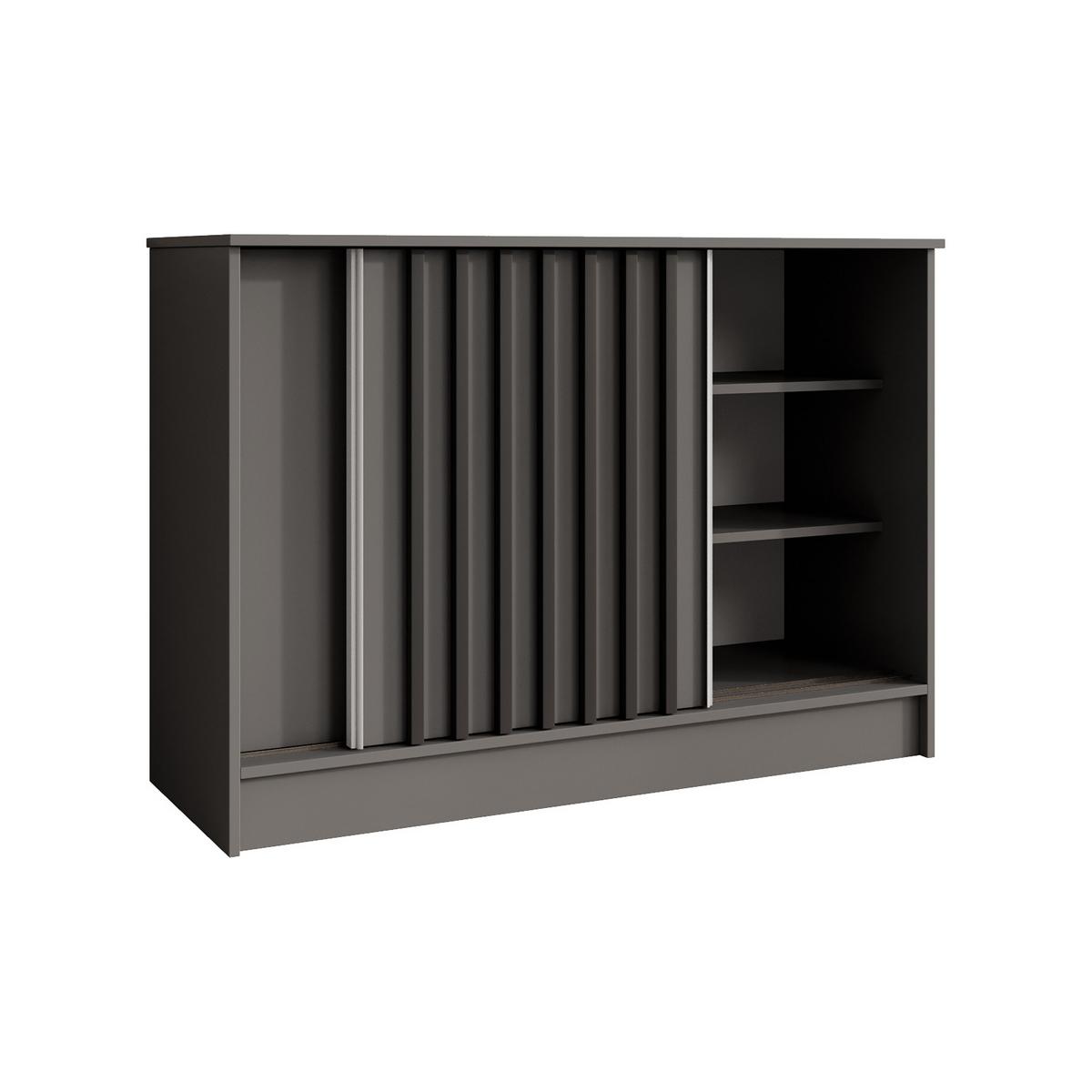 KOMMODE Horizon mit 2 Schiebetüren, Graphit, 120 cm - Graphitfarben, Holzwerkstoff (121/85/43.5cm) - Beautysofa