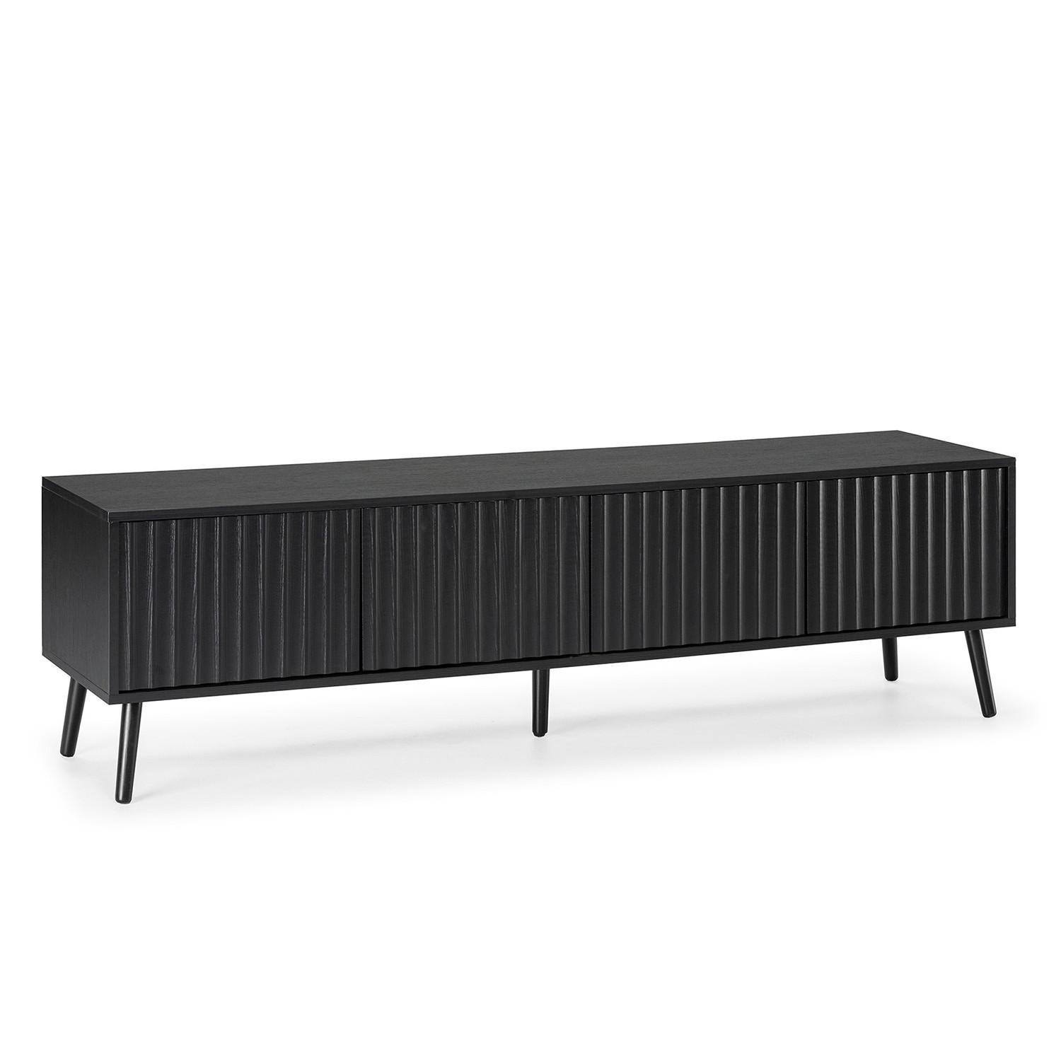 TV-ELEMENT Lluvia 4 Türen Schwarz - Schwarz, Holzwerkstoff (160/45/40cm) - VS Venta-stock