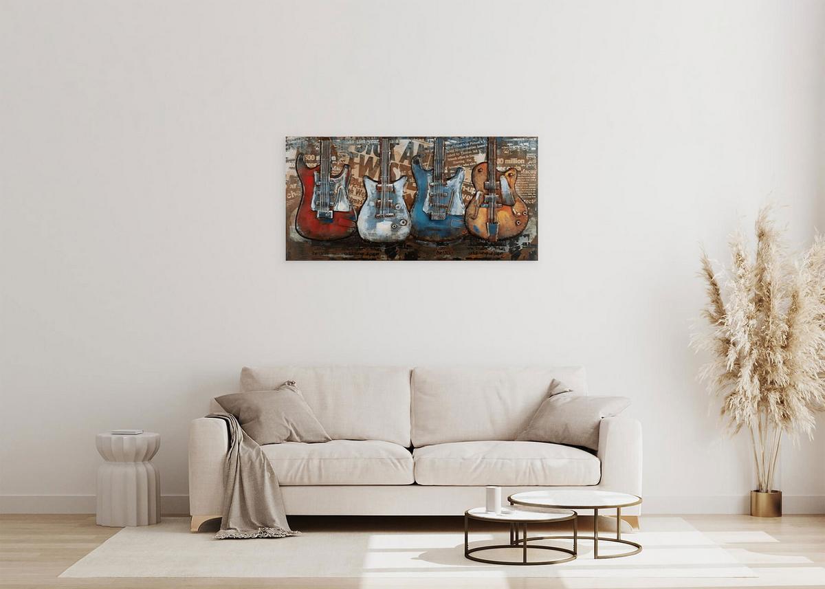METALLBILD Bunt 100/50 cm - Multicolor, Metall (2.5/50cm) - KUNSTLOFT