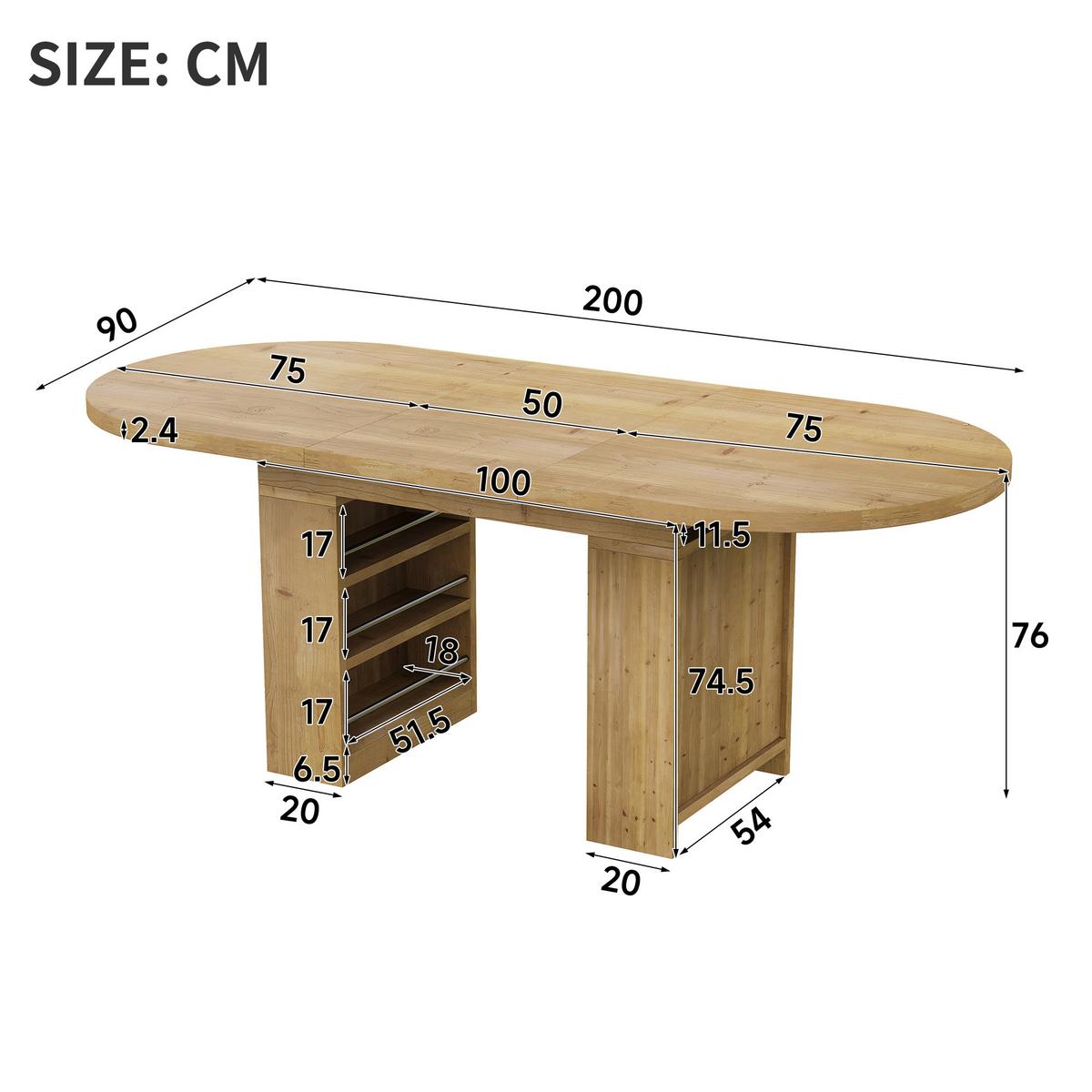 ESSTISCH Ausziehbar 150-200cm Eichenfarbe Skandinavisch mit Stauraum - Eichefarben, Holzwerkstoff (90/200/76cm) - Urban Meuble