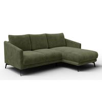 ECKSOFA VILT 3-Sitzer, olive - Schwarz/Olivgrün, Holzwerkstoff/Textil (221/156cm) - Wozimo
