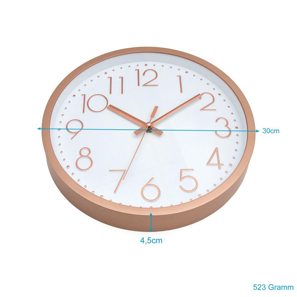 WANDUHR 30.5 cm - Goldfarben, Kunststoff (30.5/30.5/4.5cm) - Intirilife