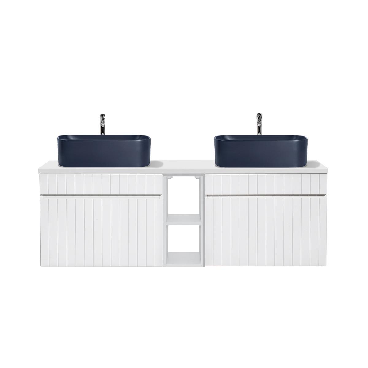 BADMÖBEL 140cm Zelie 2er-Set Weiß - Weiß, Holzwerkstoff (140/48/46cm) - Petits-meubles