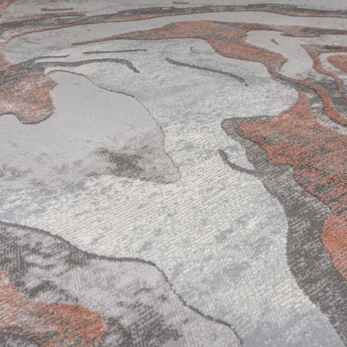 TEPPICH OUSE, abstrakt, Rosa-Grau, 80 x 150 cm - Rosa, Textil (150/80cm) - KADIMA DESIGN