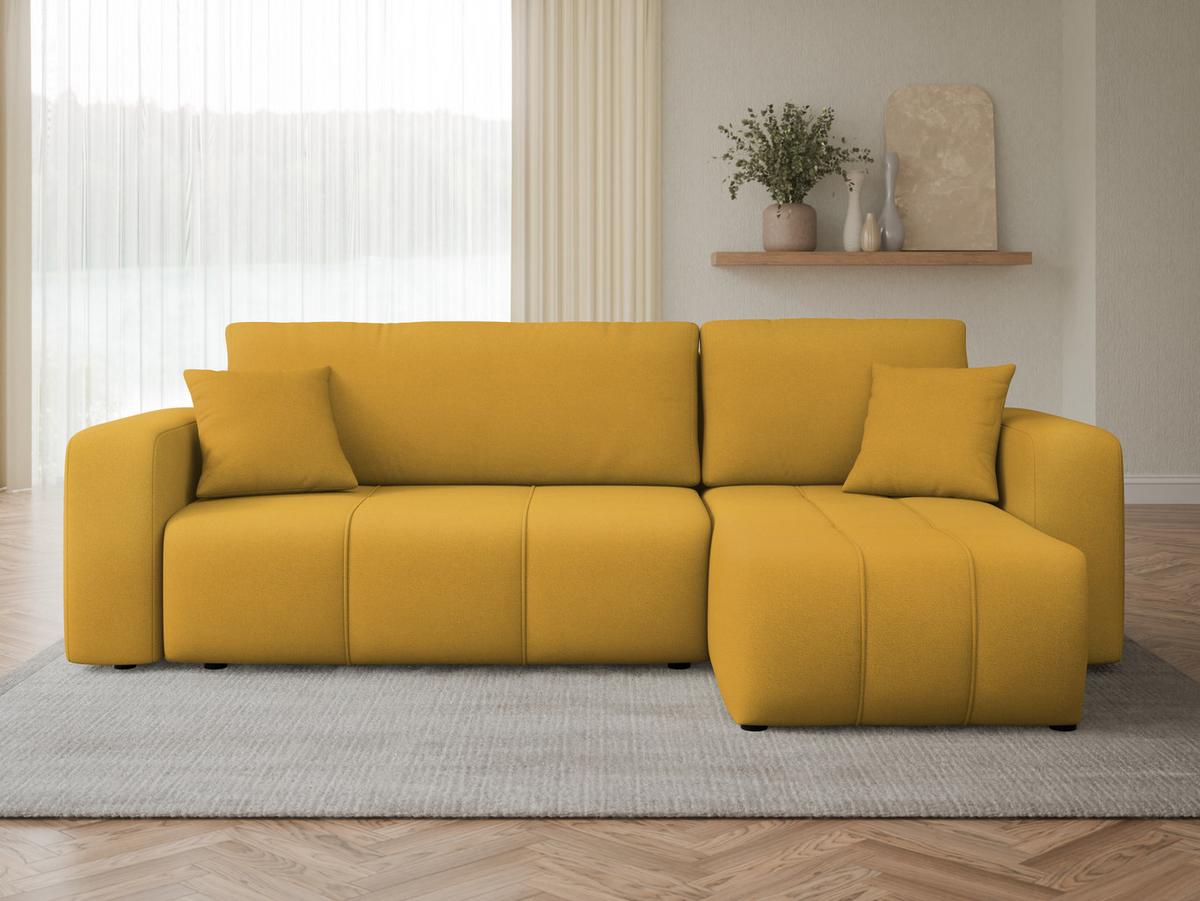 ECKSOFA Furyn - Gelb/Schwarz, Holz/Kunststoff (244/145cm) - MIRJAN24