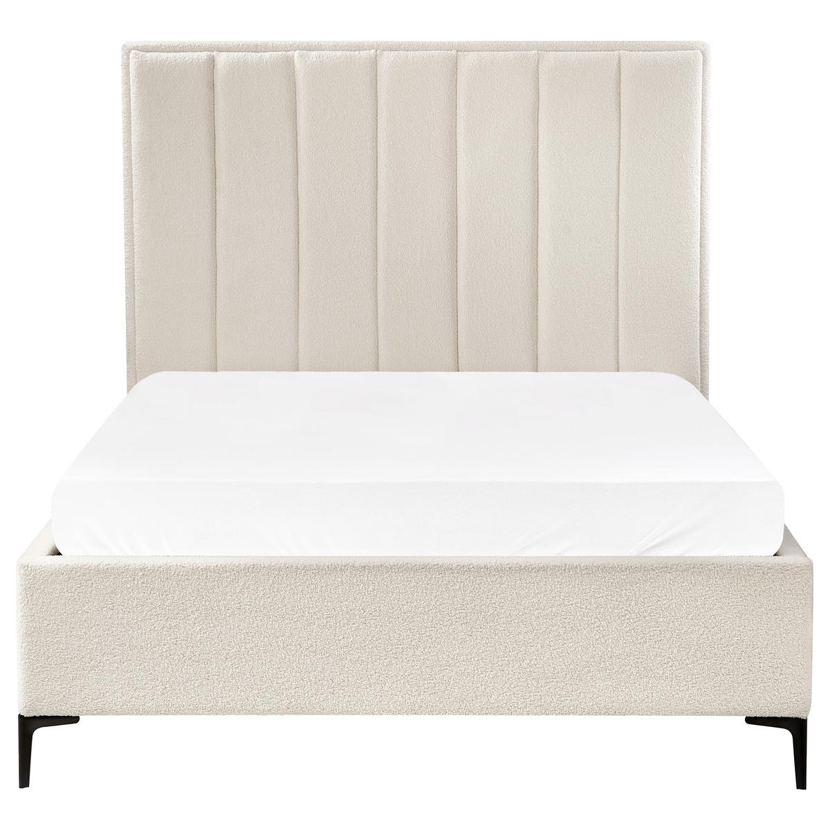 POLSTERBETT 140x200 cm Weiß Sezanne - Creme, Textil (140/200cm) - Beliani