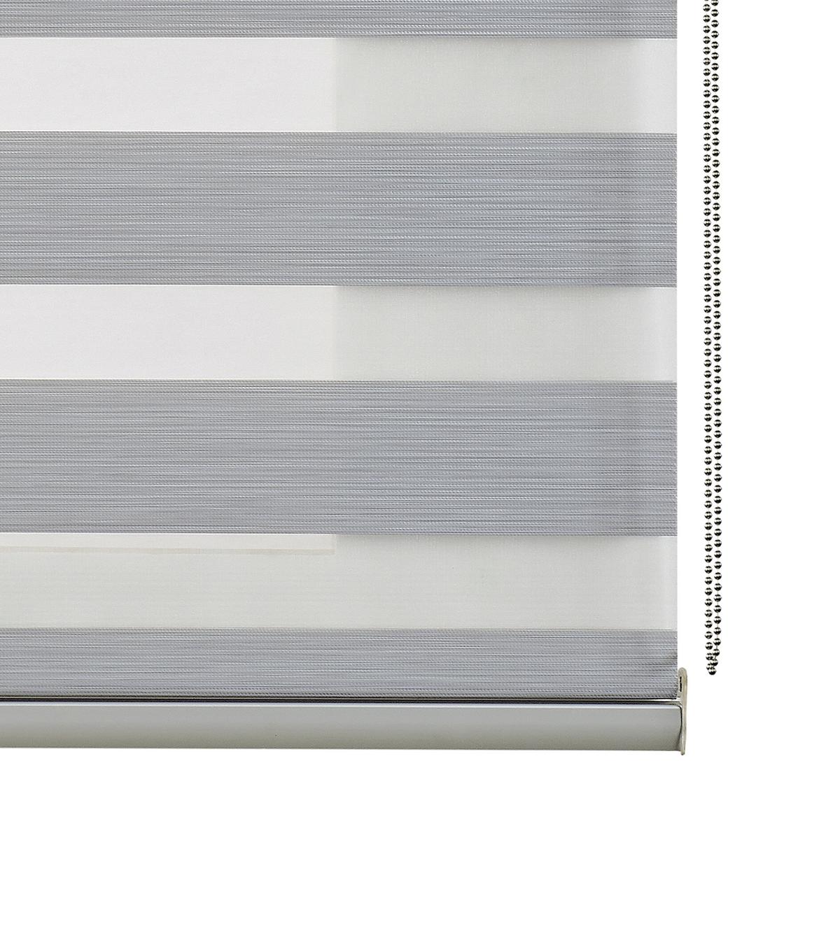 DOPPELROLLO Weiß 120x250 cm - Silberfarben, Kunststoff (120/250cm) - STORESDECO