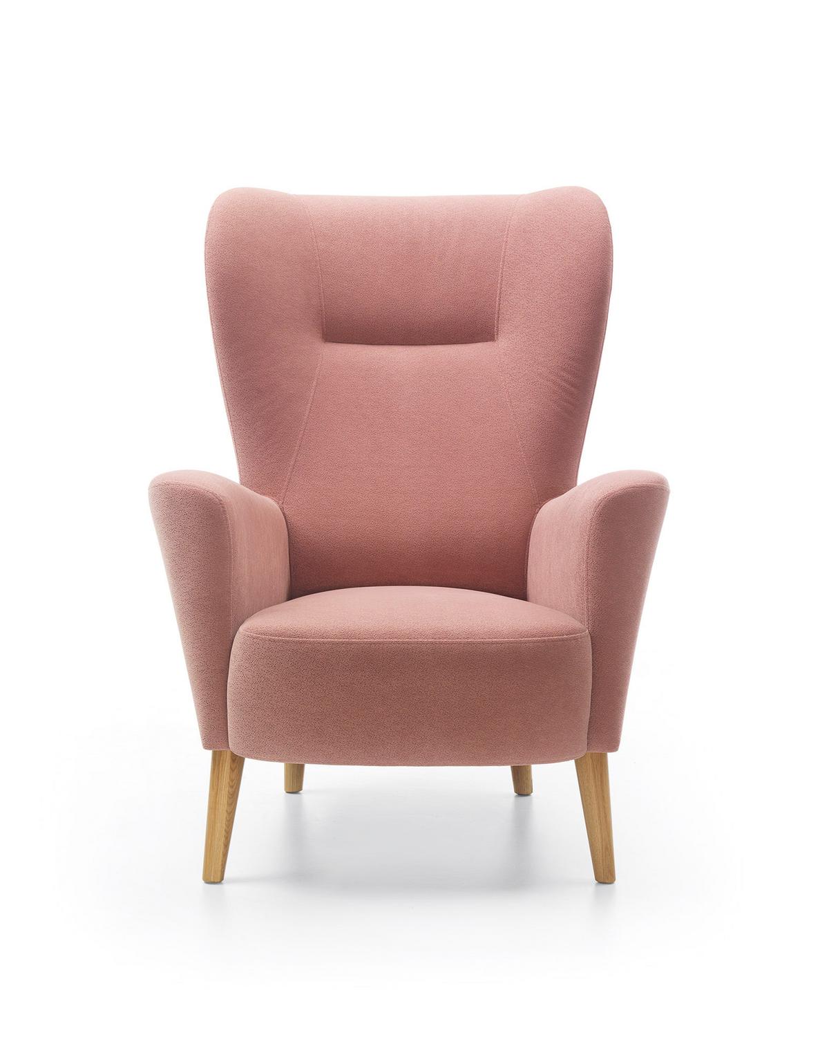 SESSEL RYZE, Polstersessel Klassisch Loungesessel, Velours-Stoff Rosa - Rosa, Holz/Holzwerkstoff (71/110/93cm) - MASSENO