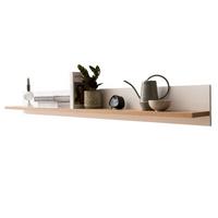 WANDBOARD weiß matt, Evoke Eiche, Wandregal 180 cm - Eichefarben/Weiß, Holzwerkstoff (180/20/20cm) - Furn.Design
