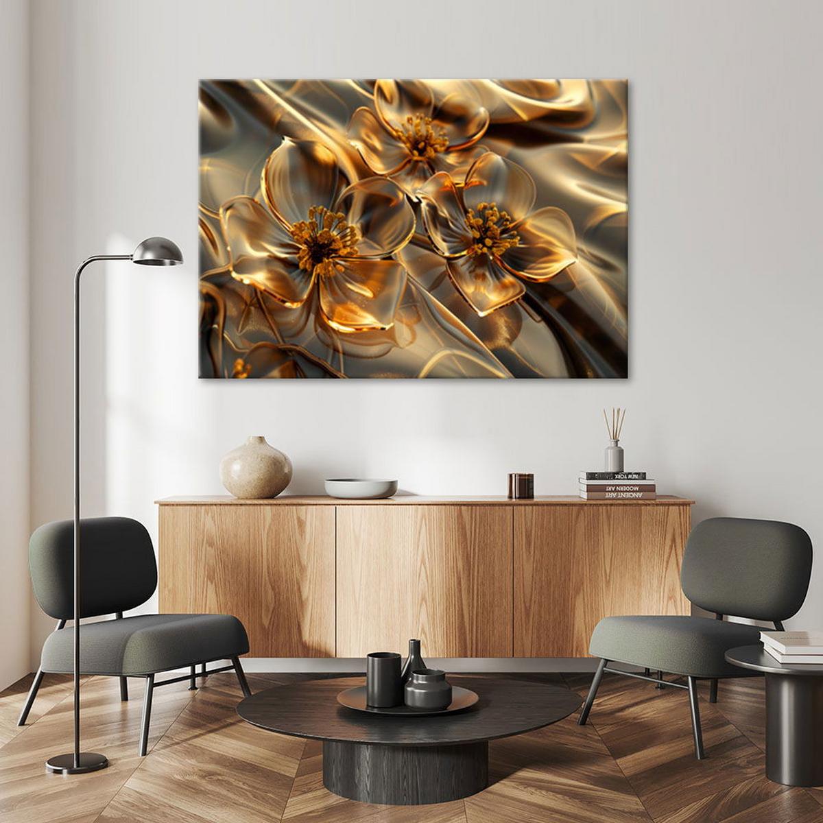KUNSTDRUCK Gold 60/40 cm - Goldfarben, Textil (60/40cm) - KUNSTLOFT