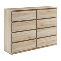 KOMMODE NUDO 120/101,5/39cm mit 8 Schubladen Türen Sonoma Eiche - Sonoma Eiche, Holzwerkstoff (120/101.5/39cm) - MASSENO