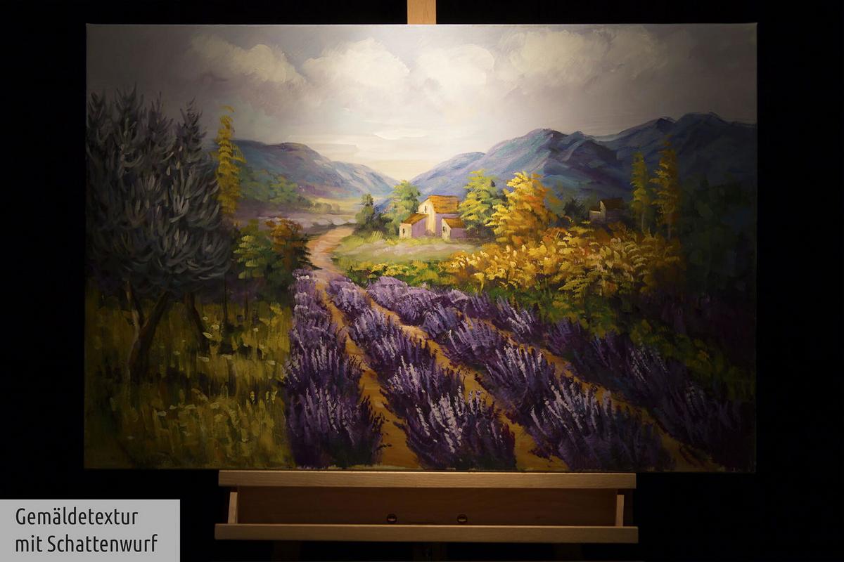 ACRYLBILD HANDGEMALT 90/60 cm - Lila, Holz/Textil (90/60cm) - KUNSTLOFT
