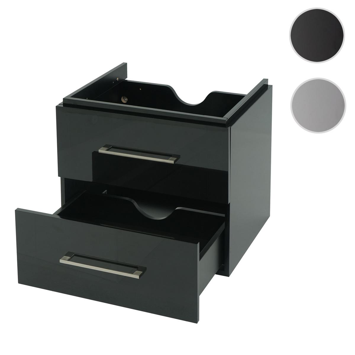 WASCHBECKENUNTERSCHRANK PREMIUM Schwarz - Schwarz, Holz (59/50/46cm) - MCW